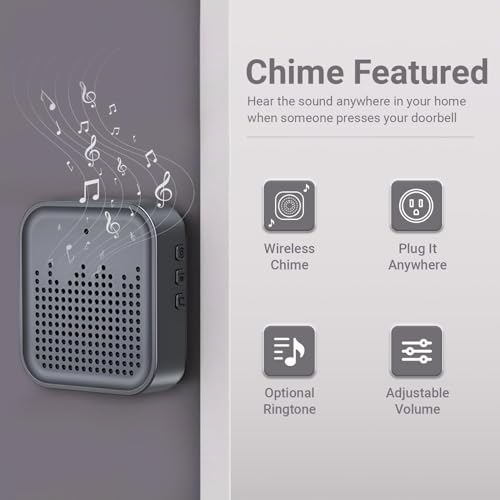 Image of trenzu Smart WiFi Video Doorbell Camera with Chime | Wireless Video Door Bell Camera | 2-Way Audio, HD Night Vision, Motion Detection, 110 Wide Angle Lens, Mobile App Support, Easy Installation