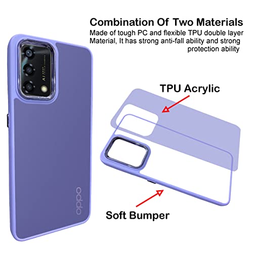 Image of A rtistque Frosted Translucent Back Cover Case for Oppo F19 / F19s | Electroplated Chrome Ring | Raised Camera Edges for Protection | Smooth Sides TPU - Purple