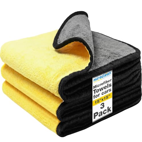 Microfiber Towels for Cars - 15.7' x 15.7' inches, Highly Absorbent Professional Grade Drying Towel Set for Superior Cleaning and Drying Performance - Car Drying & Kitchen Towel - Pack of 3