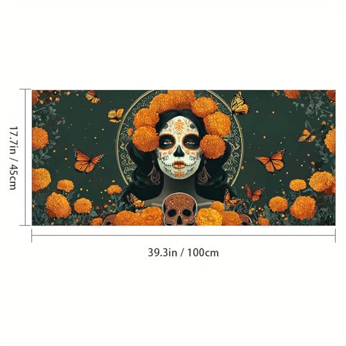 Vinilo decorativo para ventana Día de Muertos 39.3x17.7 pulgadas miniatura 3