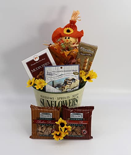 Gift Basket Village: Shades Of Autumn Gift Basket - Gourmet Cookies, Wafers, Baking Mix & Pecan Candy