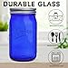 Galssmagic Blue Mason Jars 32 oz,6 Pack Wide Mouth Colored Quart Canning Jars with Airtight lids & Bands for Centerpieces,Fermenting,Pickling,Storage,DIY Crafts & Décor