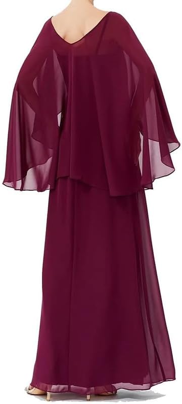 Miniatura 2 de Vestidos de madre de la novia de talla grande para boda, cuello en V, vestidos formales de noche para madre del novio con capa