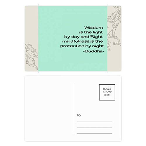 Bouddhisme carte postale de fleur et citation de Bouddha DIYthinker, set 20pcs Merci 5,7x3,8
