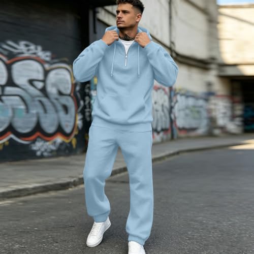 Mens Sweatsuits Two Piece Set Oversized Lighweight Workout Jogging Suits - image 3