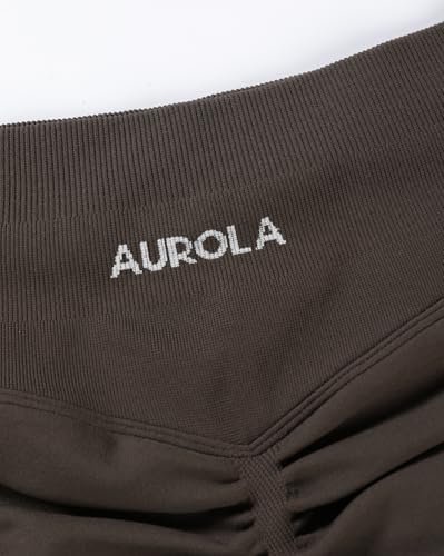 Image of AUROLA Influence Workout Shorts for Women,2.5 3.5 4.5 5.5 6.5 No Roll Up Squat Proof Scrunch Seamless Compression Gym Short