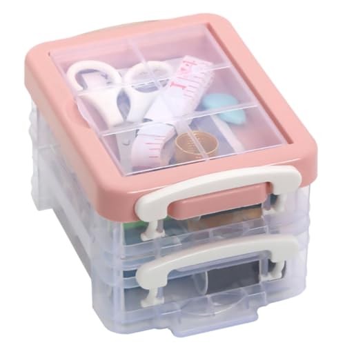 KAILIKETIY Juego de Costura Práctico y Compacto Portátil con Caja de Almacenamiento de PP para Accesorios de Costura, Adecuado para Viajar y Manualidades