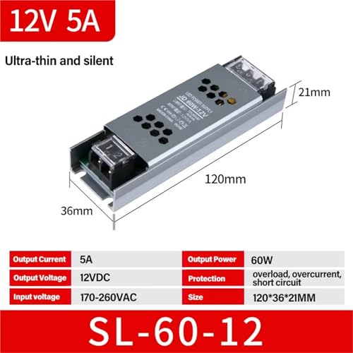 Alimentation mince 12V pour bande LED résolvant le manque de place au mur