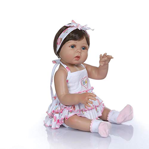 Terabithia 18Inch 47Cm Real Life Silicone Vinyl Full Body Reborn Baby Girl Dolls In Tan Skin Preemie Washable Newborn Doll Look Real #TOP2