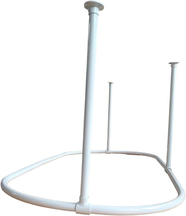 Large Oval Shower Curtain Rod/Curtain Rail for Clawfoot Tub, 60 x 28 inches R White 1500MM * 700MM stainless steel