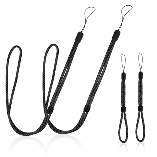 4 Pcs Cordon Tour de Cou Telephone Portable Universelle, Dragonne pour appareil photo, Sangles de Poignet en Nylon, Cordon Telephone Collier Longe Réglable, Lanières de Téléphone en Bandoulière
