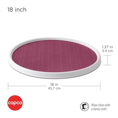 Copco Non-Skid Pantry Cabinet Lazy Susan Turntable, 18-Inch, White/Purple