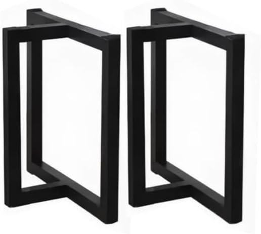 28" Heavy Duty T-Shaped Metal Table Legs for DIY Desks, Industrial Style Dining Table, Workbench, Computer Desk - Sturdy Black Finish (15.7" Width)