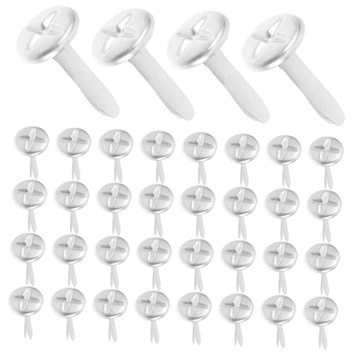 Mipcase 100pcs Fasteners for Paper Crafts Decorative Mini Nails Round Flat Head Scrapbook Paper Fasteners Versatile Craft Beads