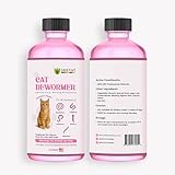 Dewormer for Cats Liquid – Chicken Flavor Cat Dewormer for Cats & Kittens – Oral Formula with Syringe – Tapeworm Care Support – 2 oz (60 ml)