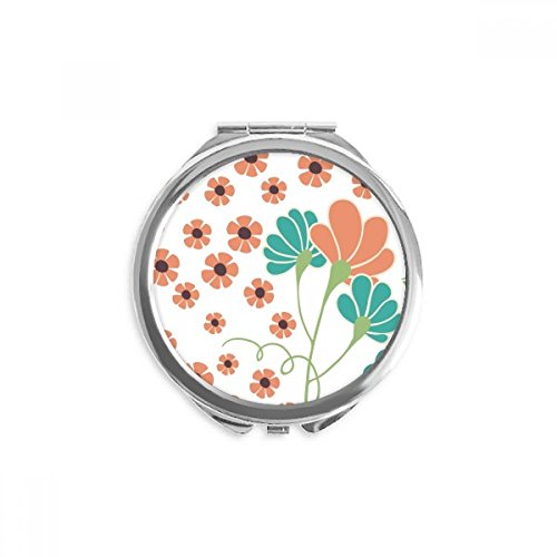 Miroir de poche fleur d'oranger format portable 2,6x2,4 pouces pour maquillage