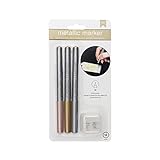 American Crafts Metallic Markers Fine Pt. Rose Gold, Silver 3/ Pack