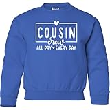 inktastic Cousin Crew All Day Every Day Youth Sweatshirt Youth X-Small (2-4) Royal Blue 45843