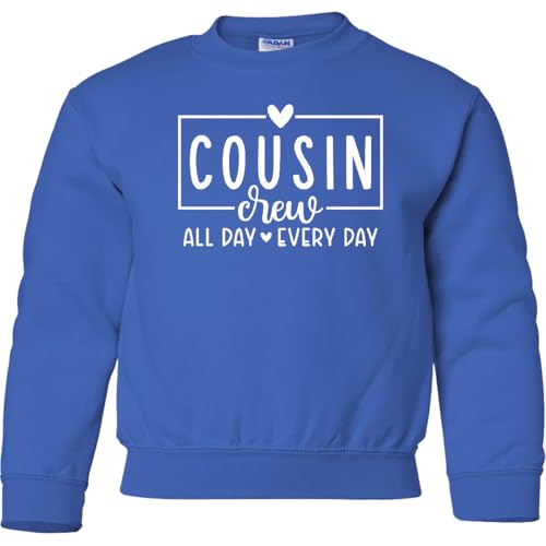 inktastic Cousin Crew All Day Every Day Youth Sweatshirt Youth X-Small (2-4) Royal Blue 45843