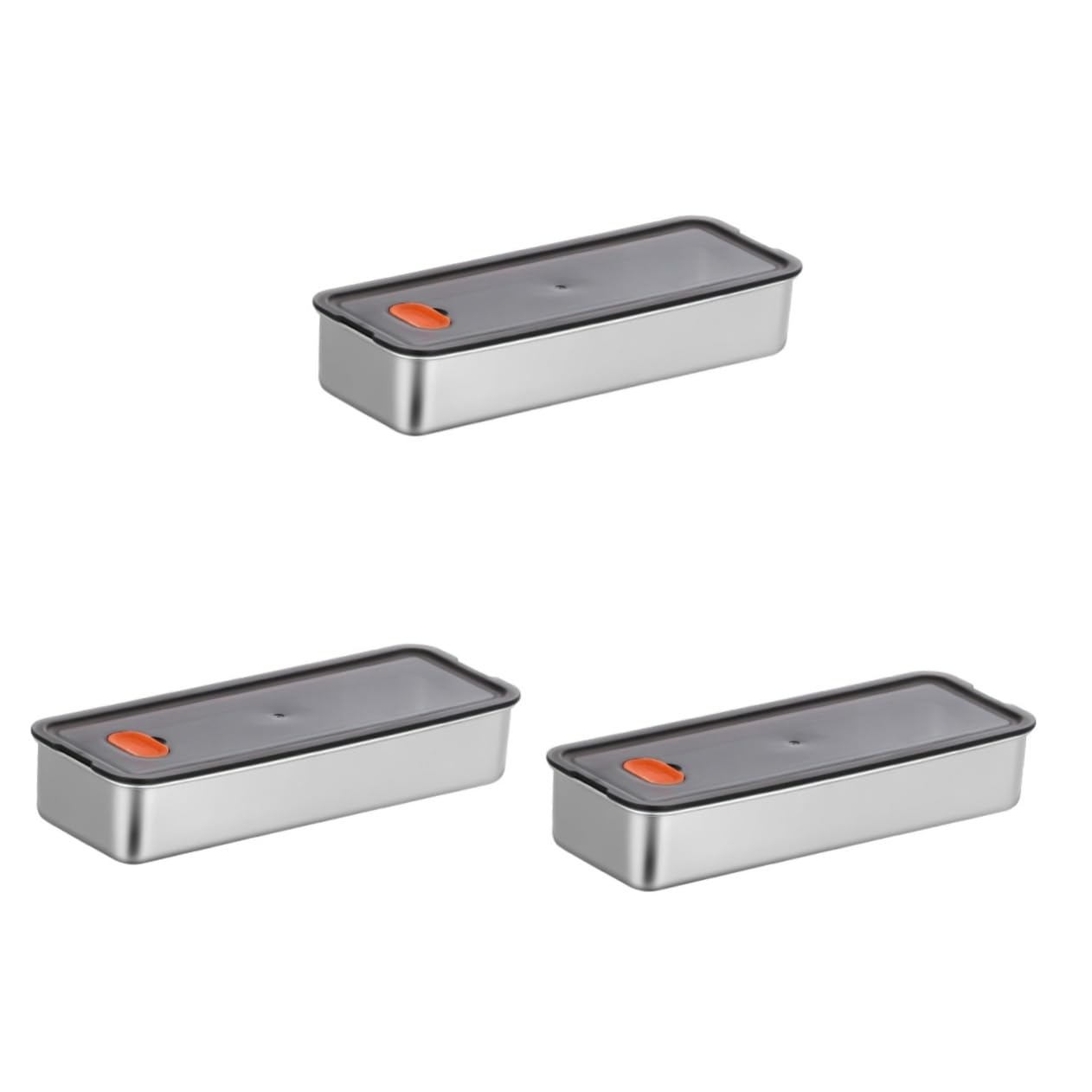 Cabilock 3piezas Contenedor De Almacenamiento De De Inoxidable Refrigerador Caja Hermética Para Tocino y Otros Alimentos Conservador De Sabor y Frescura Recipiente Reutilizable Diseño