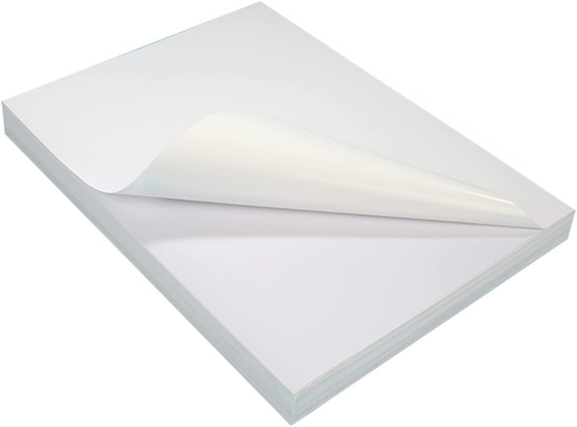 Showay A4 Matte Sticker Paper Self Adhesive Shipping Labels For Inkjet And Laser Printer Full Sheet Label 50 Sheets50Pcs, White,