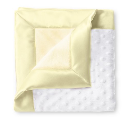 Image of SwaddleDesigns Stroller Blanket, Cozy Plush Baby /Toddler Blanket, 30x40 inches, Plush Dots with Pastel Yellow Satin Trim