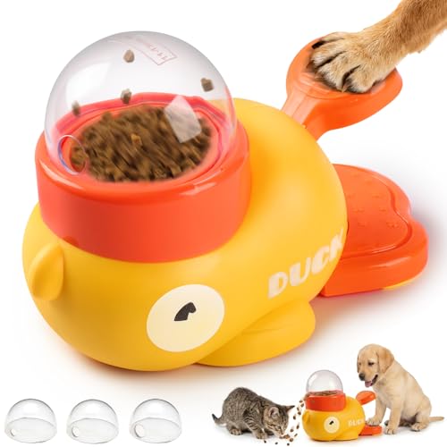 Dog Interactive Treat Dispenser Toy, Interactive Dog Toys Food Puzzle Slow Feeder, Duck-Shaped Cat Treat Dispenser for Training Small Cats,Dogs