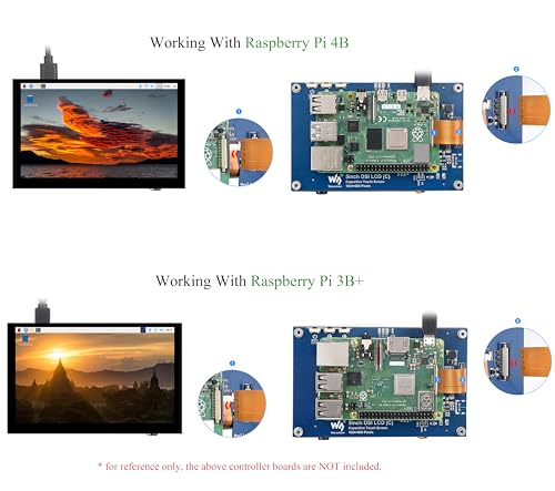 Image of 5inch DSI LCD 5-Point Capacitive Touch Screen Monitor for Raspberry Pi Pi5 /4B /3B+ /3B /3A+ /CM4 /CM3+ /CM3, 1024 x 600 Resolution IPS Display Screen, DSI Interface, 178 Viewing Angle, No Driver Required