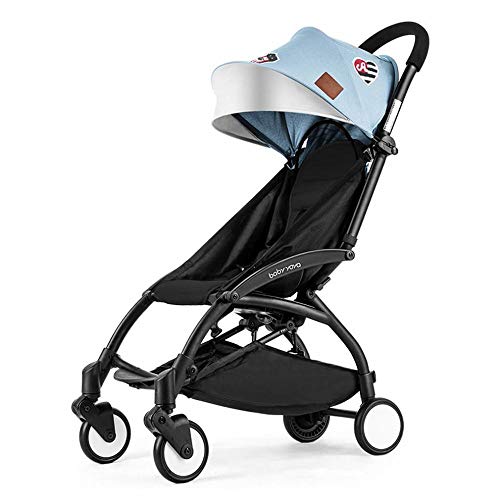 AB Emblems el Cochecito de Bebé Puede Sentarse Reclinado Ultra Ligero Portátil Ligero Plegable Mini Bolsillo Paraguas Cochecito de Bebé,Vaquero Esta mu,1