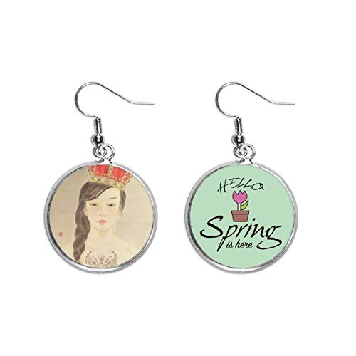 Pendientes de primavera corona real una joya con colgante decorativo