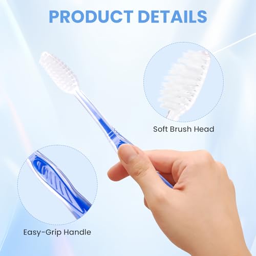 ACSKD 100PCS Disposable Toothbrushes, Individually Wrapped Travel Toothbrushes Bulk, Soft Brush Bristles Travel Single Use Toothbrush for Home Hotel Camping — view 3
