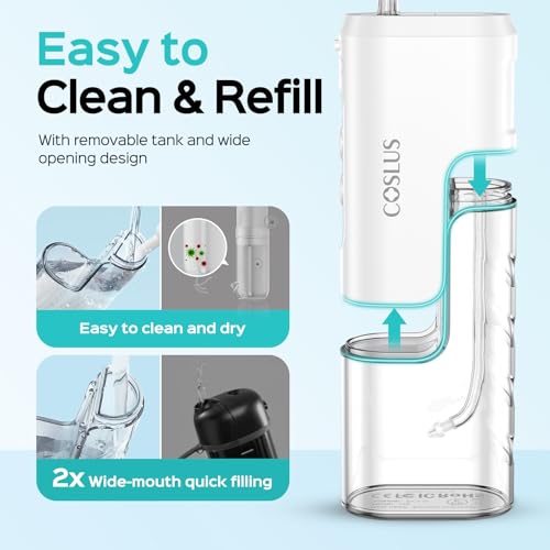 Image of COSLUS T40 Mini Water Flosser for Travel, Portable Compact Design