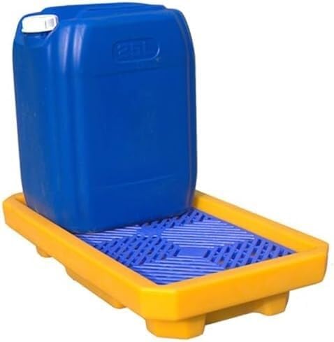 Industrial Spill Containment Pallets, Modular Stackable Design for Safe Chemical and Oil Storage in Warehouses, Factories, and Garages，67.5x37.5x12CM