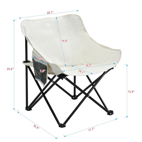 HKOURI camping chairs Sillas plegables para camping 2 unidades beige miniatura 3