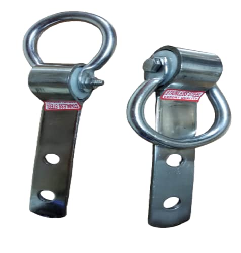 Image of Q1 Beads 2 Pcs Pure Stainless Steel Swing Jhula Kada Ring for Home Hooks Bearing Kada Hanging Hook for Home, Balcony and Patio Use(2 Pcs, SS, Chrome)