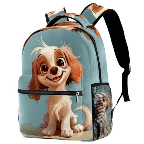 Sac à dos imprimé chiot mignon pour l'école intermédiaire et le collège des filles