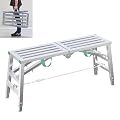 Vibeo Scaffolding Foldable Scaffolding Equipment, Adjustable Ladder for Stairs, Portable Multipurpose Work Platform, Galvanized Steel Scaffold Tower Plank(L180cmxW30cm(70 7/8" x11 3/4"))