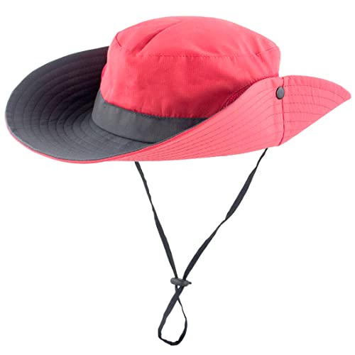Mukeyo Toddle Child Kids Girl Summer Sun Hat Wide Brim Uv Protection Hats Foldable Ponytail Bucket Cap For Beach Fishing Watermelon Red #TOP1