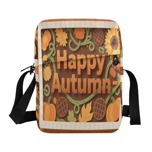 men's messenger bag Crossbody Bags For Women Woman Shoulder Handbags Adjustable Strap for Shopping Shopping- Happy Autumn Harvest Fruits and Vegetables