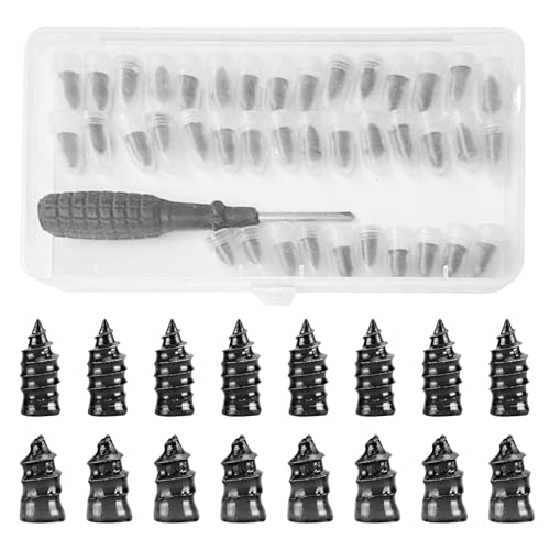 40 Pcs Tyre Repair Screws, Car Puncture Repair Kit with Screwdriver, General Tire Quick-Repair Tool for Auto Car Motorcycle Bicycle (20 S+20 L)