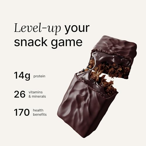 Huel Complete Nutrition Bar, 12 x 51g Bars, Chocolate Fudge Brownie, High Protein Bar, Plant-Based Protein Bars, Low Sugar, High Fibre, High-Protein Snack with Vegan Chocolate, Under 200 Calories