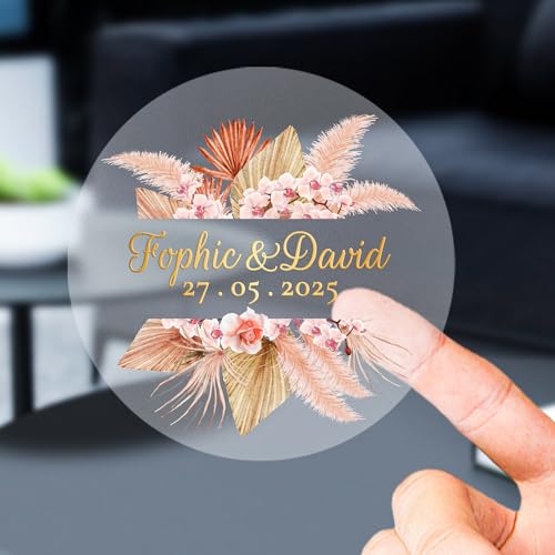 Etiquetas adhesivas personalizadas con lámina dorada real, calcomanías florales, 60-240 unidades, para fiestas de cumpleaños, bebés, mascotas, productos de oficina, cajas de regalo, etiquetas de