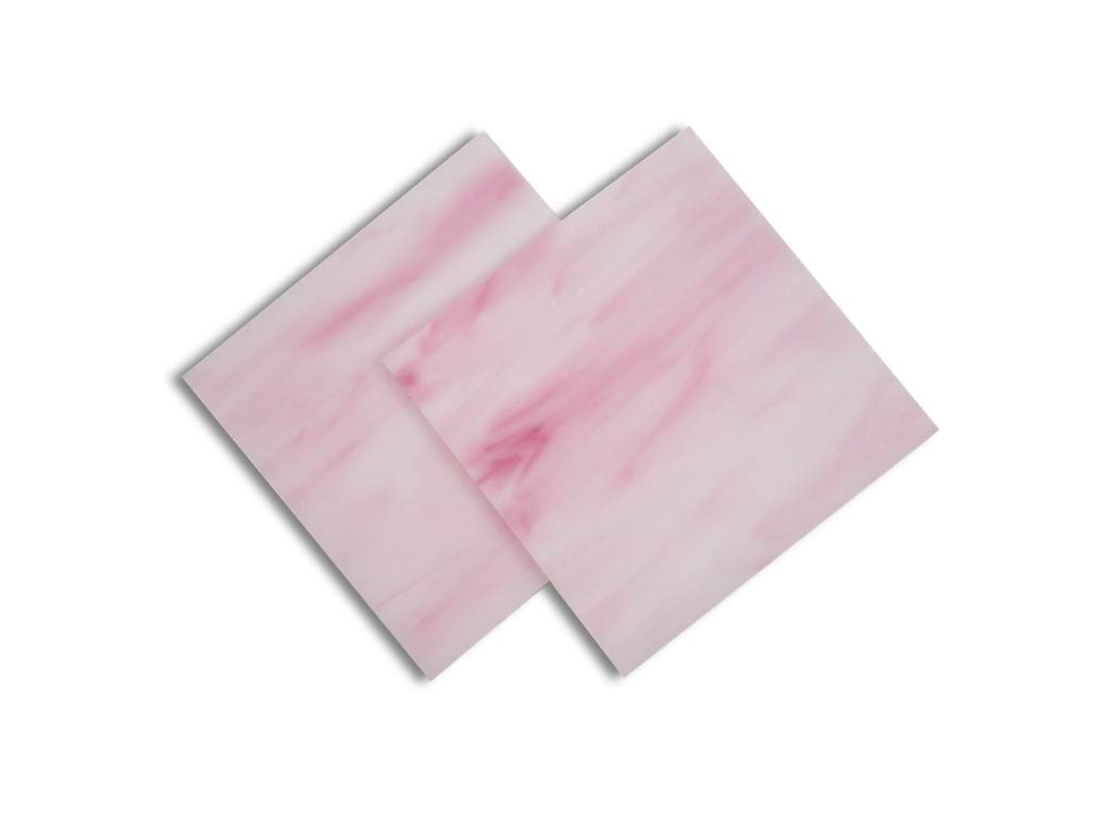 Stained Glass from Sai Mosaic Art, 2 Pc of 4"x4" for Mosaic Work Light Pink