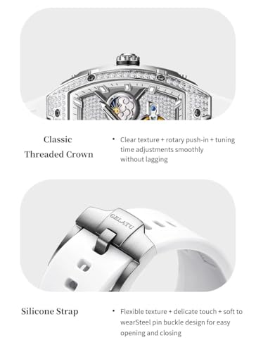 Image of OLEVS Mens Automatic Watches Self-Winding Starry Sky Diamond Skeleton Luxury Wrist Watch Waterproof Luminous