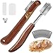 Messe mit günstig Kaufen-Marsred Bäckermesser 2er Set mit 10 Rasierklingen, Teigritzmesser Set für gerade & geschwungene Schnitte,Brot Bäcker Cutter für Brotteig Muster,Baguettemesser Teig Rasiermesser