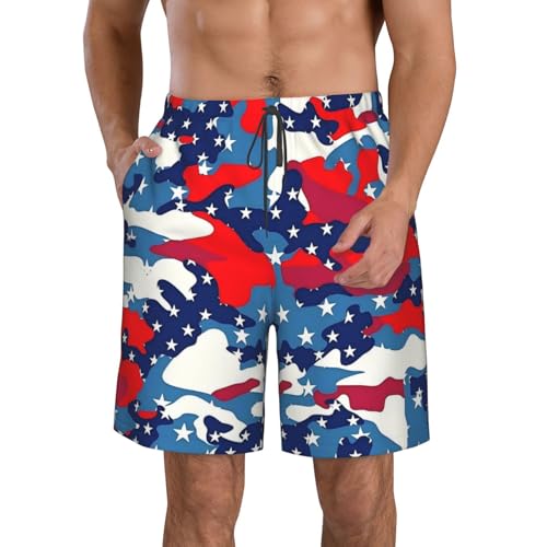 Men's Hawaiian Swim Trunks Quick Dry Beach Shorts with Pockets