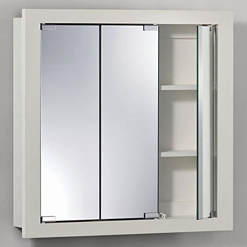 Lighthouse Distribution Corp Jensen Medicine Cabinet Granville Tri-View 24 W x 24H in. Surface Mount Medicine Cabinet