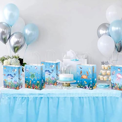 12 PCS Under the Sea Favor HandBags Treat Candy Goodies Bags Ocean Sea Turtle Shark Whale Beach Party Decorations for Baby Shower Birthday Wedding Party Supplies4