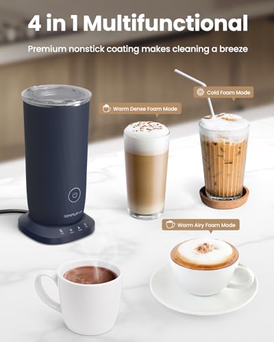 image for SIMPLETASTE Milk Frother, 4-in-1 Electric Milk Frother and Steamer, Au