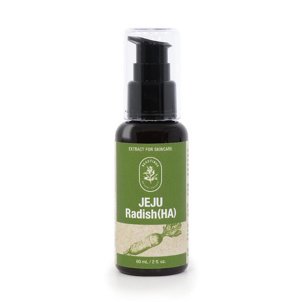 JEJU Radish(HA), Korean Raphanus Sativus (Radish) Root Extract with 0.5% hyaluronic acid for skincare, Beautin us, pump type, DIY cosmetic, K-beauty, 60mL / 2 fl. oz.